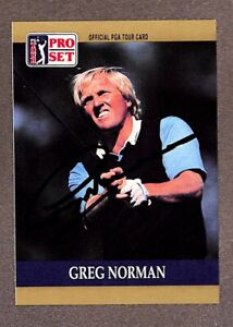 1990 Pro Set #50 Greg Norman PGA Golf Masters US Open In Person Auto No COA