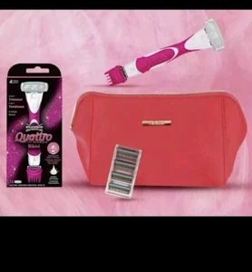 2x Wilkinson Sword Quattro Bikini Razor & Trimmer +4 Blades & Washbag Unboxed - Picture 1 of 2