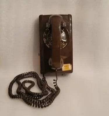 ITT Rotary Telephone Phone Wall Mount Brown 1980s Vintage Ex Cond • 50€
