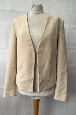 Chaqueta sin cuello Topshop rosa pálido talla 14 mezcla de algodón Foto 1 de 4