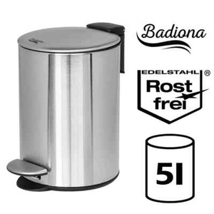 BADIONA Kosmetikeimer Abfalleimer 5L Edelstahl Absenkautomatik Silber beschädigt - Bild 1 von 5
