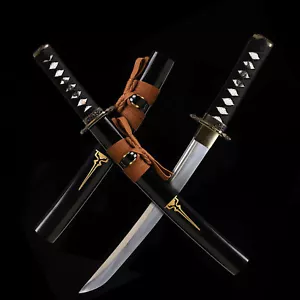 Tanto 9260 Spring Steel Japanese Short Sword Mini Katana Full Tang Razor Sharp - Picture 1 of 14