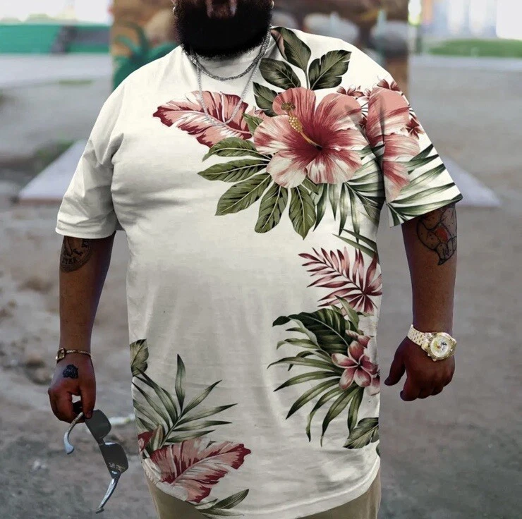 Men's  Size 6XB Statement Floral Print T-Shirt - Image 1 of 1