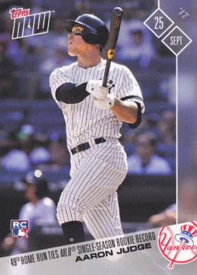 Aaron Judge New York Yankees ties 49th HR Rookie Record 2017 Topps NOW 653 RC - Image 1 of 2