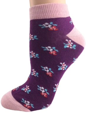 Sierra Socks Women's Ankle Socks in a Pretty Floral Pattern, Cotton Socks - Image 1 of 4