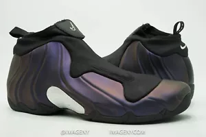 NIKE AIR FLIGHTPOSITE USATA TAGLIA 12 MELANZANA NERA ARGENTO METALLIZZATO 624015 051 - Foto 1 di 8