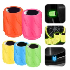 4pc Car Luminous Tire Valve Cap Fluorescent Night Glowing Bicycle T5Q7 - Picture 1 of 17