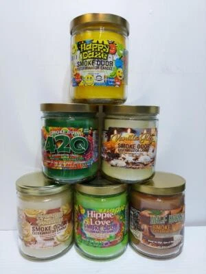 Smoke Odor Exterminator 13 oz Jar Happy Daze Assortment Set of (6) Candles. - Image 1 of 4