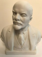 Original White Ceramic Lenin LZFI Bust Statue. Vintage Soviet USSR Memorabilia