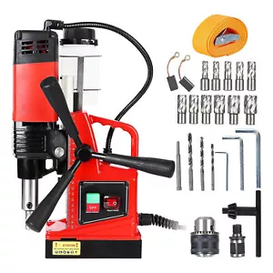 11PCS HSS Bits Magnetic Drill 1300W 13000N Portable Mag Drill Press 810RPM 1.6" - Picture 1 of 7