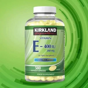 Kirkland Signature Vitamin 268 mg E-400 I.E. DL-Alpha Nahrungsergänzungsmittel 500 Tabletten - Bild 1 von 2