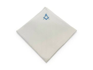 Freemasons White Craft 100% Silk Pocket Square / Handkerchief - Picture 1 of 12
