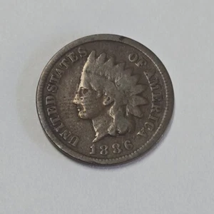 1886 Indian Cent Very Good Condition Better Date - Picture 1 of 2