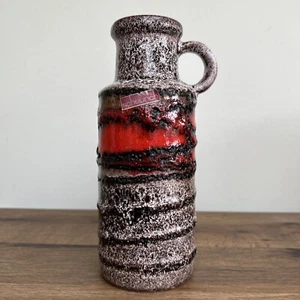 Vintage SCHEURICH schwarz orange FAT LAVA West German Vase Wave - Bild 1 von 14