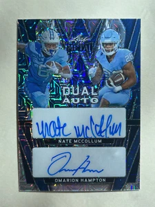 NATE MCCOLLUM / OMARION HAMPTON 2024 Leaf Metal Draft AUTO Blue Prizm 2/8 - Picture 1 of 2