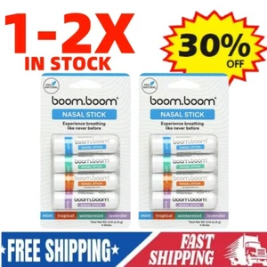 4X BoomBoom Essential Oil Menthol Inhaler Aromatherapy Inhaler Nasal Stic 1-2Pcs - Picture 1 of 5