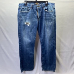 Lucky Brand Mens 361 Vintage Straight Classic Jeans Blue Distressed Denim 36x30 - Picture 1 of 12