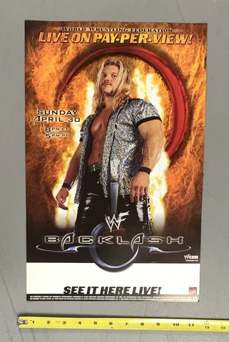 4/30/00 WWF Backlash Poster - 17x11 - Chris Jericho The Rock Triple H Big Show Cover