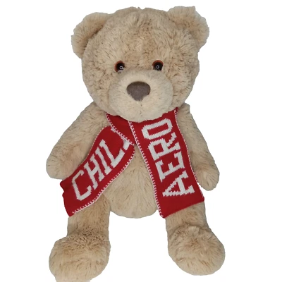 Oso de peluche Aeropostale 17" marrón felpa roja bufanda CHILL AERO 2011 coleccionable Foto 1 de 4