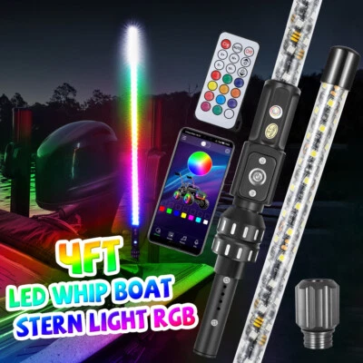 4ft NavLIGHT SHOW 360º Coast Guard 2NM Approved Boat Navigation Whip Light Stern Foto 1 de 4