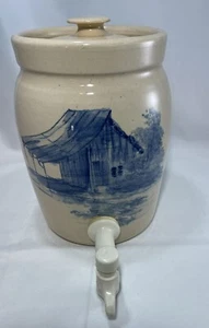 P.R. STORIE POTTERY CO MARSHALL TEX GROSSER KRUG/FELSEN MIT ZAPFEN/WASSERHAHN WASSERTEE - Bild 1 von 10