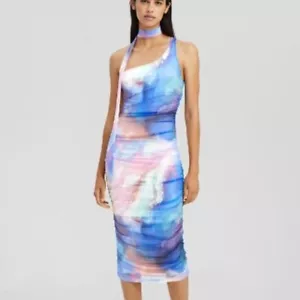 Vestido midi asimétrico estampado Bershka talla grande nuevo con etiquetas - Imagen 1 de 4