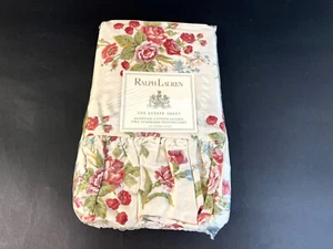 New Ralph Lauren EMILY ANNE 2 Floral Cotton Sateen Ruffled Standard Pillowcases - Picture 1 of 5