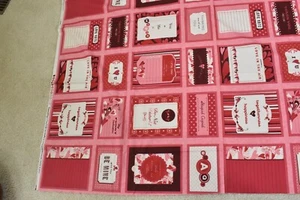 24" x 44", Red & Pink Valentine Blocks Cotton Panel, Moda, Cosmo Cricket, V377 - Picture 1 of 10