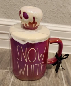 Rae Dunn Disney SNOW WHITE Red Mug With Poison Apple Topper - Picture 1 of 4