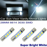 6 x Xenon White T6 28MM 4SMD LED For Car Vanity Mirror Light Sun Visor JDM 6641
