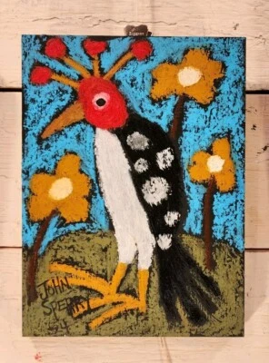 John Sperry Outsider Pájaro Primitivo del Sur Arte Popular Pájaro Carpintero Pintura Pájaro Foto 1 de 4