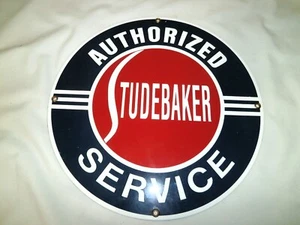 Ande Rooney Studebaker Authorized Service Porcelain on Steel Sign 11.5 inch - Picture 1 of 3
