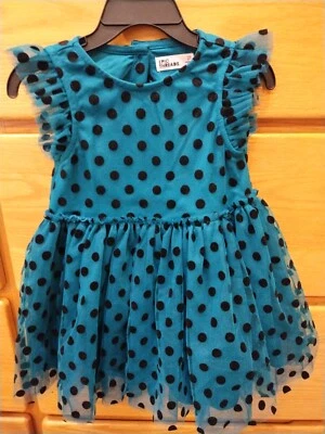 Vestido Epic Threads niña pequeña punto flocado tul verde azulado 2T Foto 1 de 4