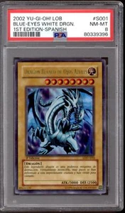 Yu-Gi-Oh Legend LOB 1st Edition Spanish Blue-Eyes White Dragon LDD-S001 PSA 8 - Picture 1 of 1