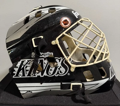 老式富兰克林洛杉矶国王队曲棍球全尺寸复制品守门员面具头盔 — 第 1/4 张图片
