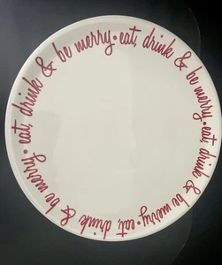 EUC Target Home Christmas Footed Cake Plate Eat Drink and Be Merry 12.5” - Picture 1 of 7