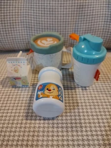 Fisher-Price milk Carton, Bottle, Latte, Little Mommy Laugh And Learn - Picture 1 of 11