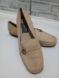 AJ VALENCI Women's Rhinestone Leather Loafers Flats Shoes Size 8.5 W - Picture 1 of 10