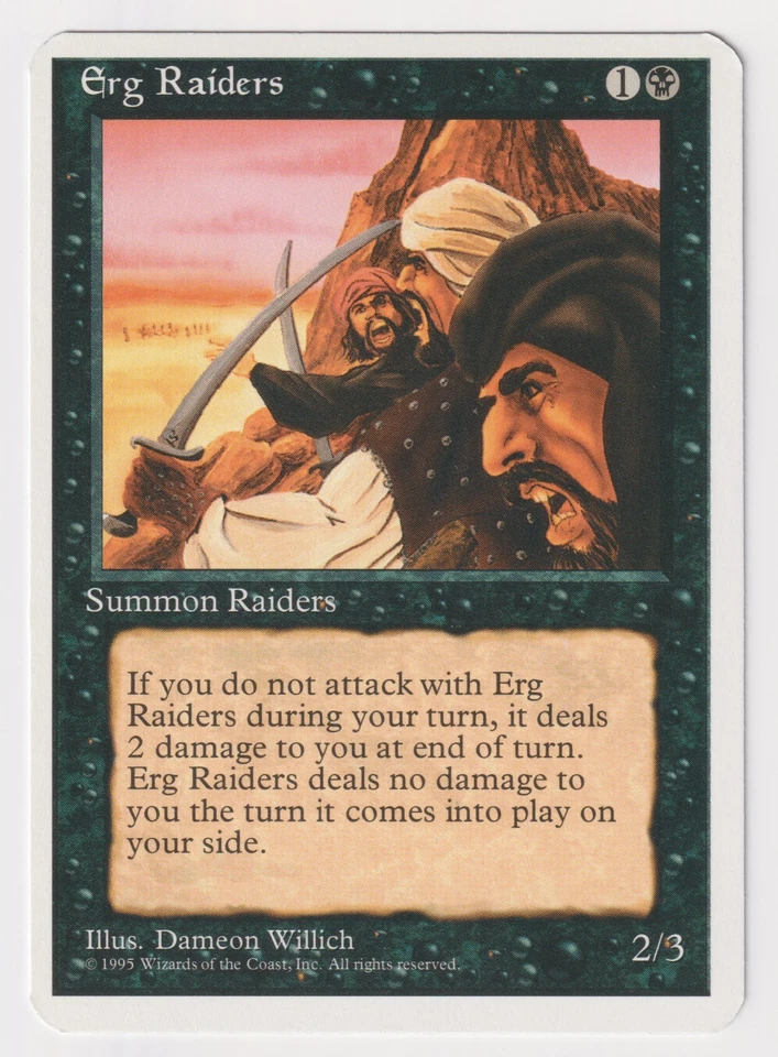 Miscut Erg Raiders NM 4th MTG Magic Factory Error Misprint Alpha Cut Corners! - Image 1 of 2
