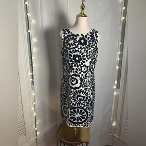 Aiden Black and White Sheath Midi Dress Scoop Neck Sleeveless - Picture 1 of 9