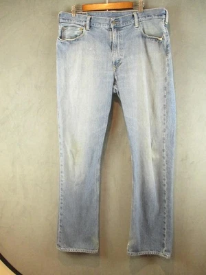 Polo Ralph Lauren Jeans Mens 38x34 Light Wash Blue Denim Straight Leg Distressed - Image 1 of 4