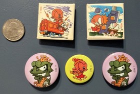 Vintage Bonk's Adventure Turbo Grafx 16 Video Game Promo Pin Lot of 5 RARE