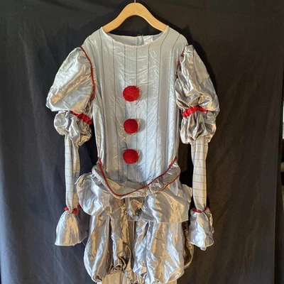 “IT” Silver ClownCostume Sz Large /Extra Large Adult One piece - Image 1 of 4