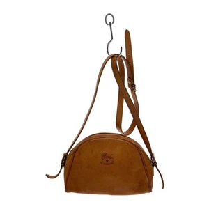 IL BISONTE Schultertasche Camel Leder Half Moon Logo geprägt - Bild 1 von 6