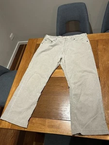 Levis 503 Cream Corduroy Denim Jeans Size W36 L34 Bootcut Leg - Picture 1 of 4