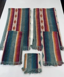VTG Ralph Lauren Bath Towel 5- Piece Set Aztec Southwestern 100% Cotton - Picture 1 of 17