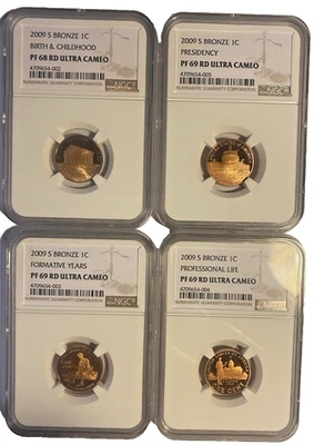 2009 S Lot Bronze Lincoln Proof Set PF69/ PF68 RD Ultra Cameo - Image 1 of 2