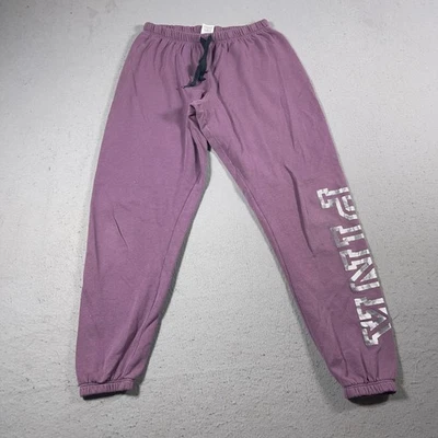 Victoria's Secret Pink Sweatpants  Women M Joggers Purple Metallic Logo Casual - Image 1 of 4