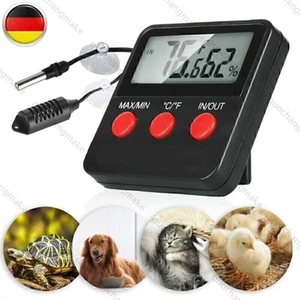 DIGITAL THERMOMETER-HYGROMETER MIT FERNFÜHLER INNEN/AUSSEN FÜR TERRARIUM MIN MAX - Bild 1 von 9