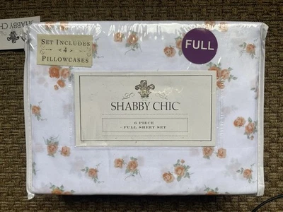 Juego completo de sábanas Rachel Ashwell Simply Shabby Chic 6 piezas rosas naranjas Foto 1 de 4